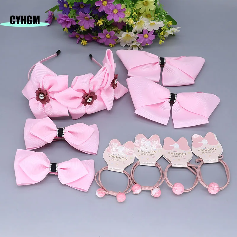 

New Fashion pink hair ties hair clip kawaii Elastic hair band girls hair rubber band hair accessories set for women K06-3