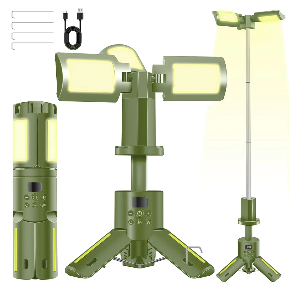 Многофункциональные телескопические фонари для кемпинга, перезаряжаемые магнитные рабочие фонари, фонарь для палатки, RGB аварийное освещение на открытом воздухе