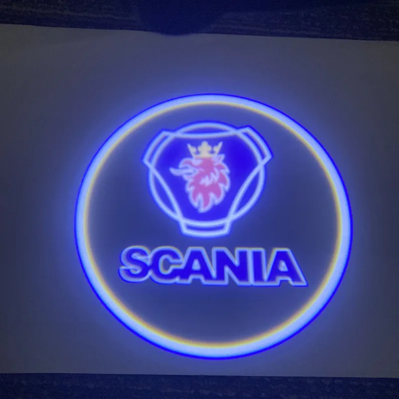 

2PCS Universal Car Door Led Welcome Laser Projector Logo Ghost Shadow Wireless Light For Tamiya Scania R620 R470 Car Accessories