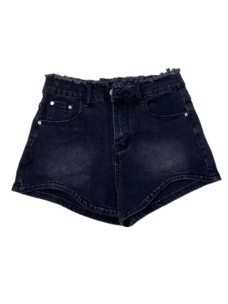 

Женские винтажные джинсовые шорты Soefdioo, узкие эластичные джинсовые шорты на молнии с бахромой и высокой талией, уличные шорты для активного отдыха, Y2K, лето 2023