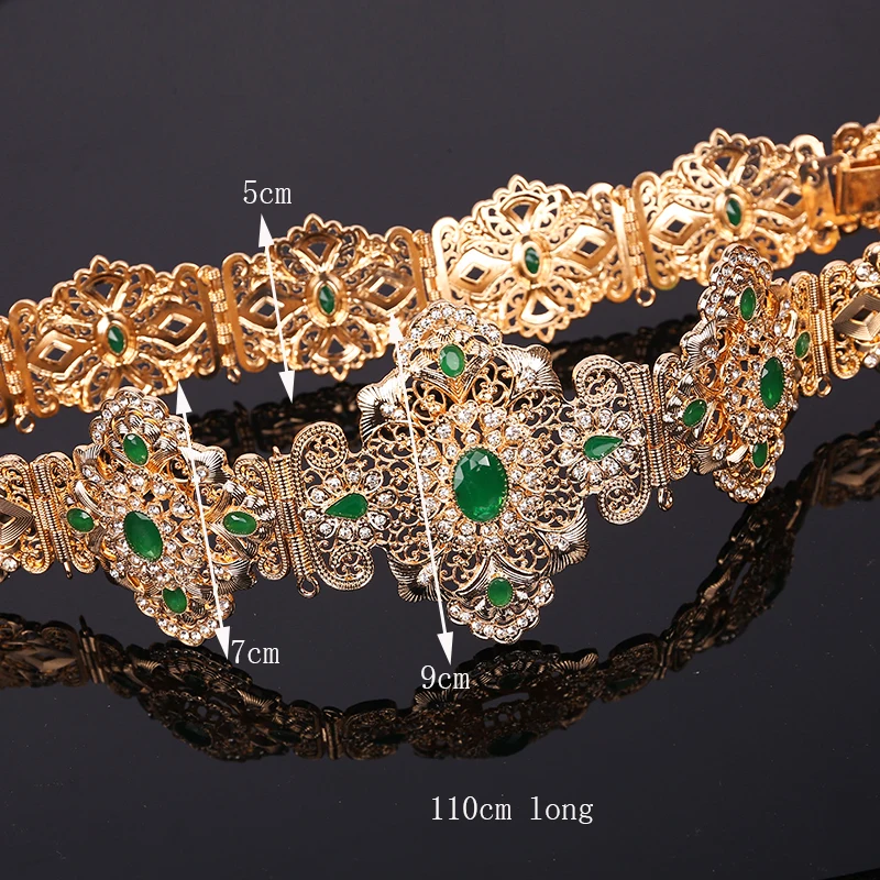 Новые марокканские шикарные ремни Caftan полные стразы с полым цветочным дизайном