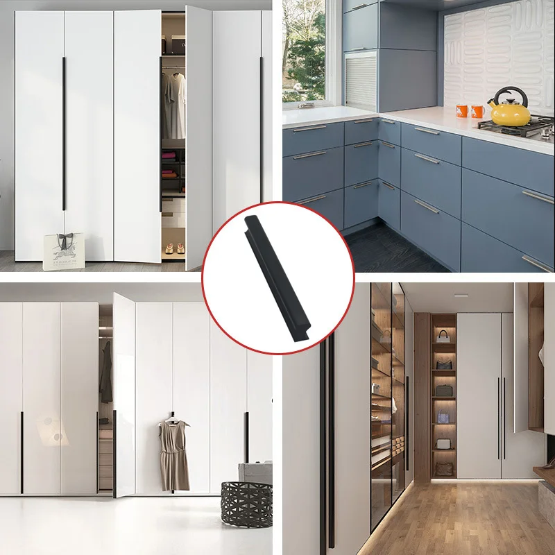 2 шт. Длина 64 96 128 160 192 224 мм 8012-тип Ручка шкафа кухонной двери ящика из алюминиевого