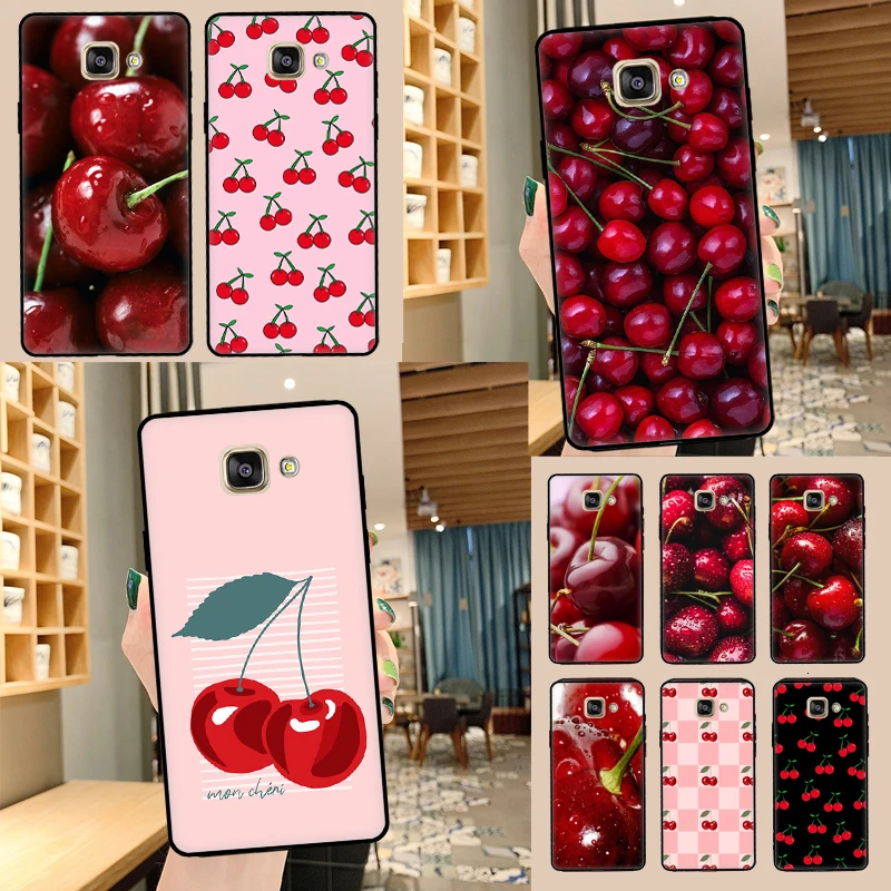 Red Cherry Summer Fruit Case For Samsung Galaxy J5 J7 J3 J1 A3 A5 2016 2017 J8 A7 A9 A6 A8 2018 J4 J6 Plus Cover