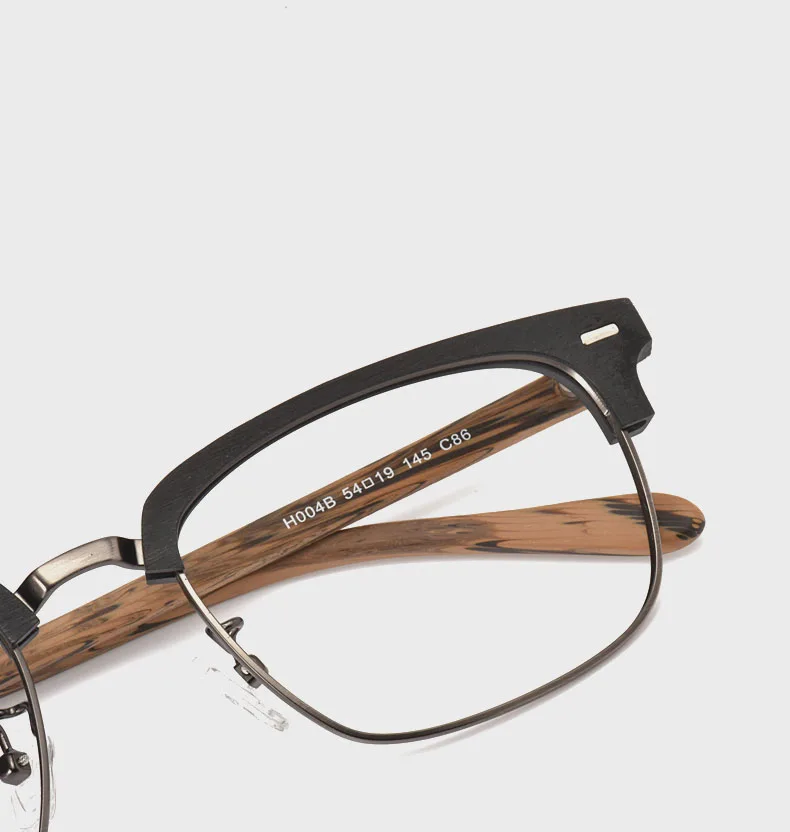 

2023 New Square Business Retro Half Rim Eyeglass Frames For Men Wood Grain Acetate Reading Glasses Optical Prescription Eyewear