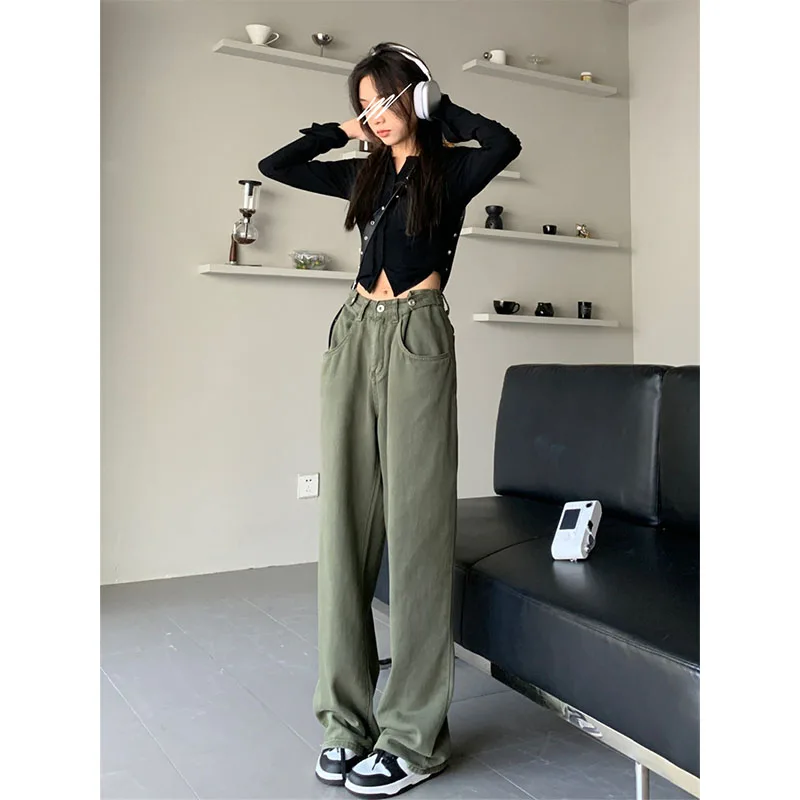 Vintage Jeans Women Spring Summer High Waist Trousers Wide Legged Trousers Y2K Streetwear Korean Style Clothes Women 2023