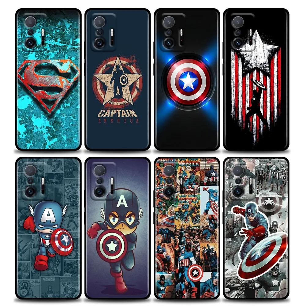 

Phone Case for Xiaomi Mi 11i 11 12 11X 11T Case Poco X3 NFC M3 Pro F3 GT M4 Silicone Cover America Captain Marvel