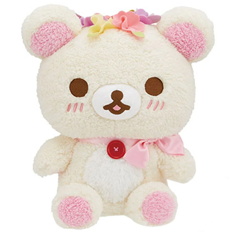 New Cute Rilakkuma Korilakkuma Bear Flower Garden Series Big Plush Plushes Pillow Stuffed Animals Kids Toys Dolls Gifts 30cm