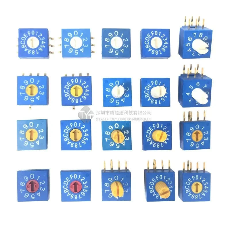 Поворотный переключатель кодировщика 0-F с ручкой 16 бит 8421C положительный код 4:1