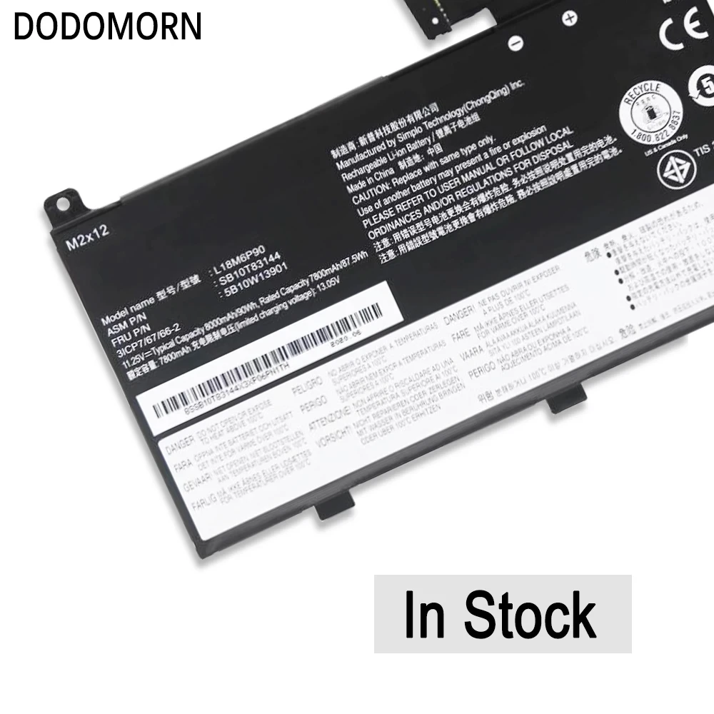 Аккумулятор для ноутбука Lenovo ThinkPad P53 8000 мАч L18M6P90 L18C6P90 5B10W13901 SB10K97664 11 25 в 90 Втч