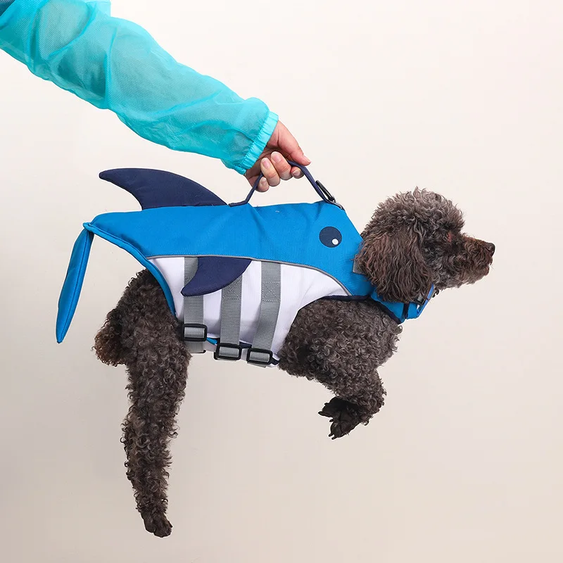 

2023 New Dog Life Jacket Shark Suit Teddy Bichon Corgi Small Medium Large Pet Special Swimming Clothes Raincoat Outdoors