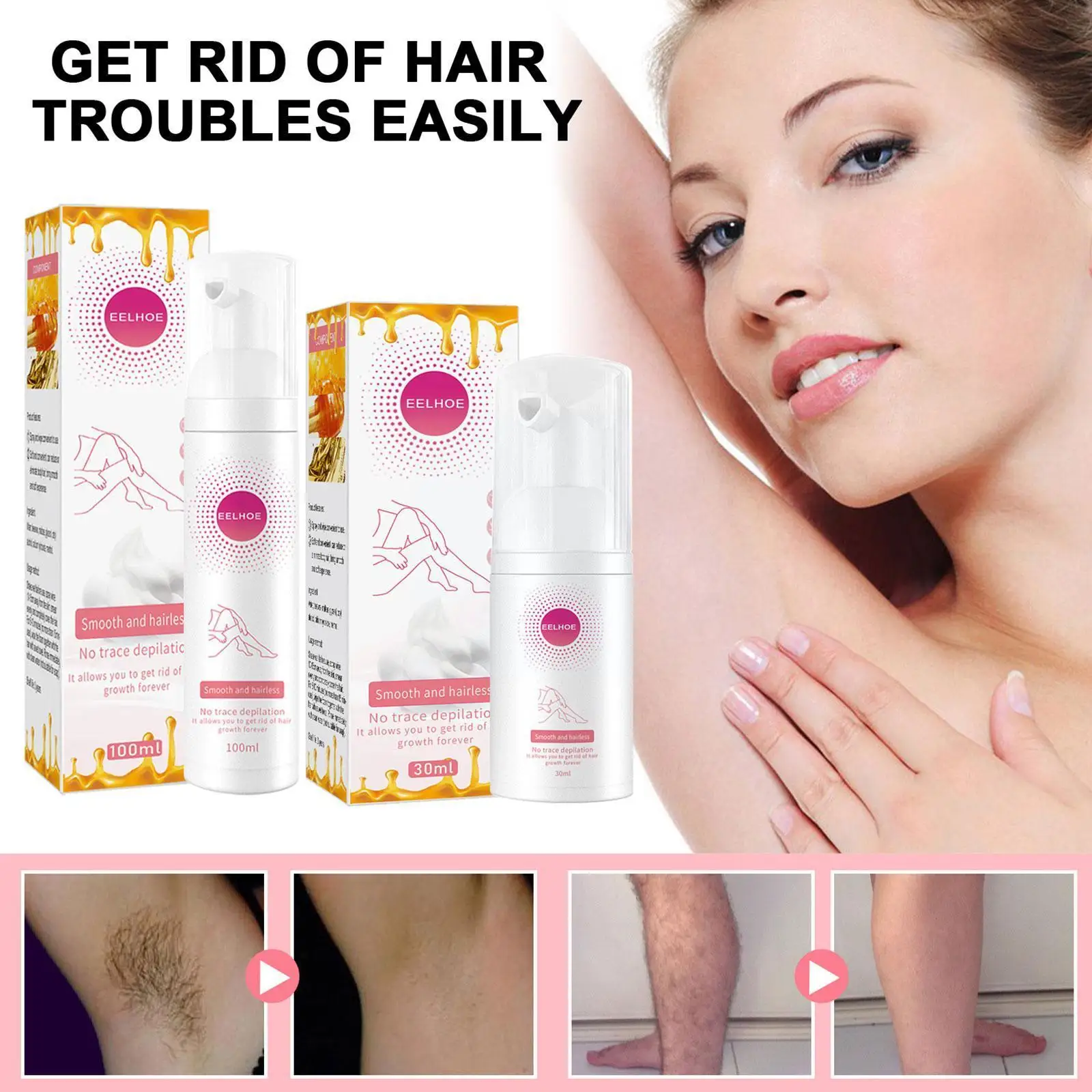 

Mousse Bottle Depilatory Armpit Hair And Legs Hair Non-irritating Hair Removal Gentle And Mousse Is Foam Spray Cream Remova N7O2