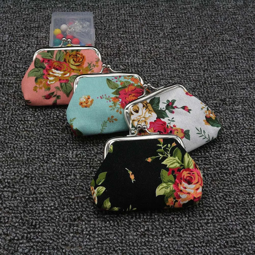 

Women Coin Purse Cute Wallet Lady Retro Vintage Flower Small Wallet Hasp Purse Kawaii Bag Clutch Bag Cotton Cluth Bag Fashion