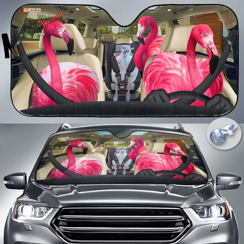 

Flamingo Car Sunshade, Couple Gift, Auto Sun Shade, Car Sun Protector, Flamingo Sunshade, Goat Lover, Flamingo Gifts, PHT182205G