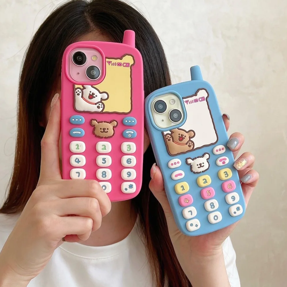 Чехол для телефона Happy Bear с 3D-ключом мультяшный силиконовый чехол пары подарочный