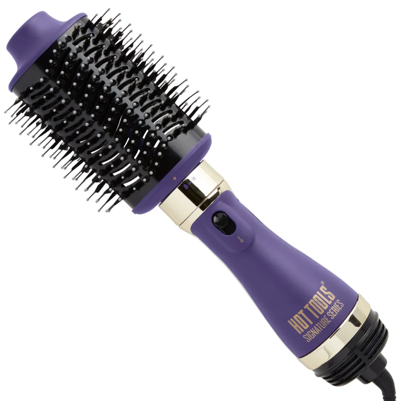 Hot Tools Detachable One Step Volumizer Professional Large Ceramic Hair Dryer Hot Air Brush, Ionic, Purple