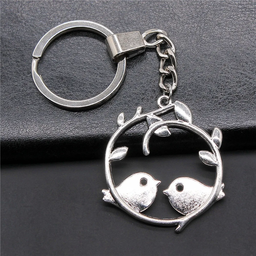 Мужской брелок «сделай сам», металлическая цепочка-держатель, винтажная подвеска в виде птицы 2 цветов 42x39 мм, новый модный подарок