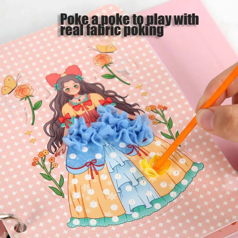 

Детская самодельная наклейка на платье принцессы, книжка, канцелярские принадлежности, девушка мечты, ручная роспись, тыкать, веселая игрушка, книжка, наклейки, подарок