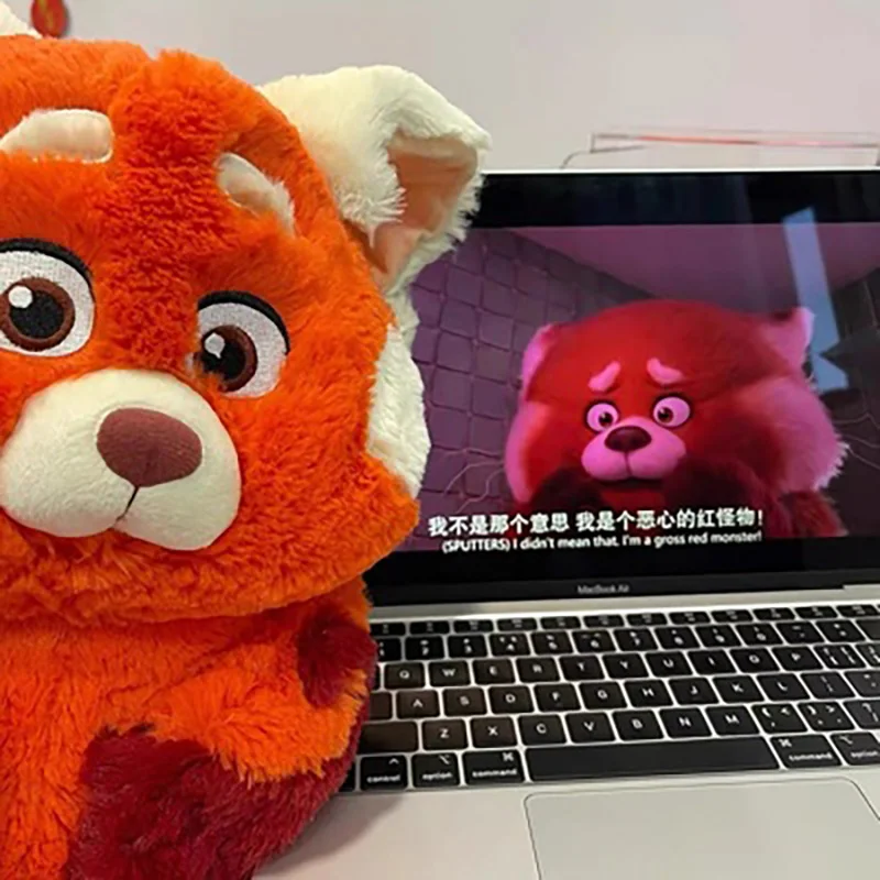 Поворотная красная Mei плюшевая игрушка 2022 новый аниме мультяшный медведь Кукла