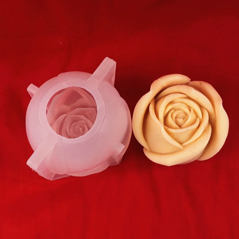 

Silicone Candle Mold 3D Rose Flower Shape Fondant Chocolate Cake Aromatherapy Gypsum Handmade Soap Moulds Cake Baking Tools