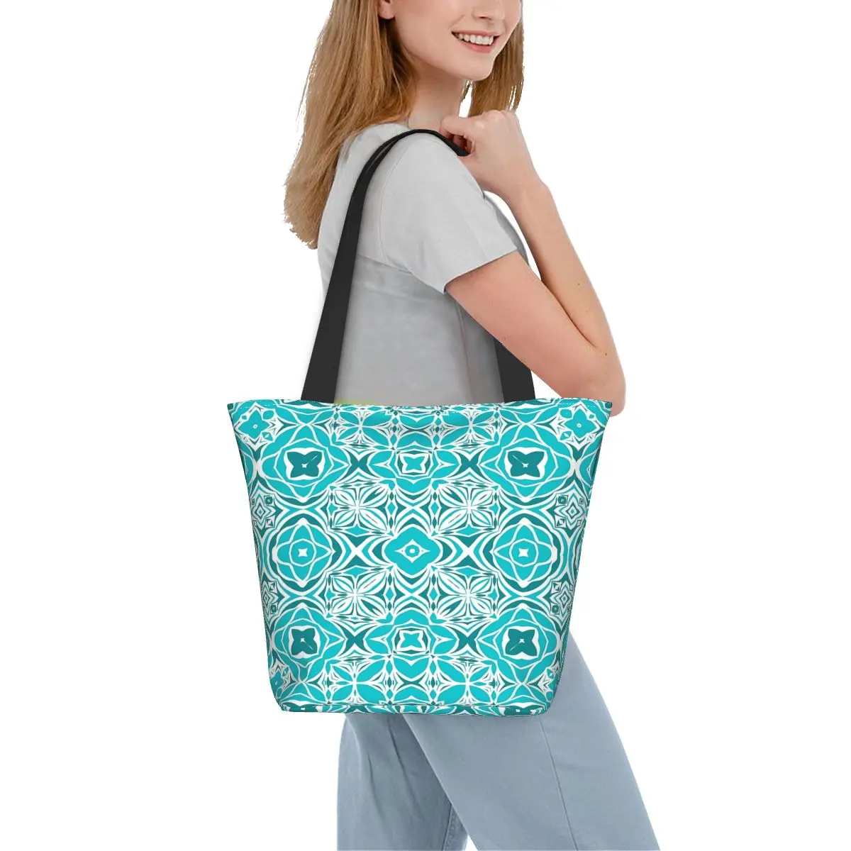 Повседневная Сумка-тоут на плечо яркая вместительная сумка-шоппер с карманом