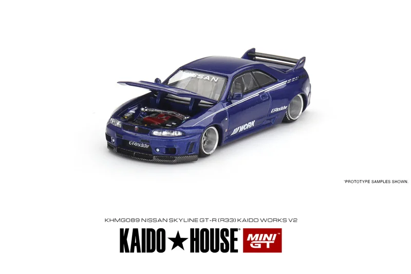 TSM KAIDO HOUSE MINI GT 1/64 KHMG089 Nissan Skyline GT-R R33 синяя модель автомобиля из литого сплава