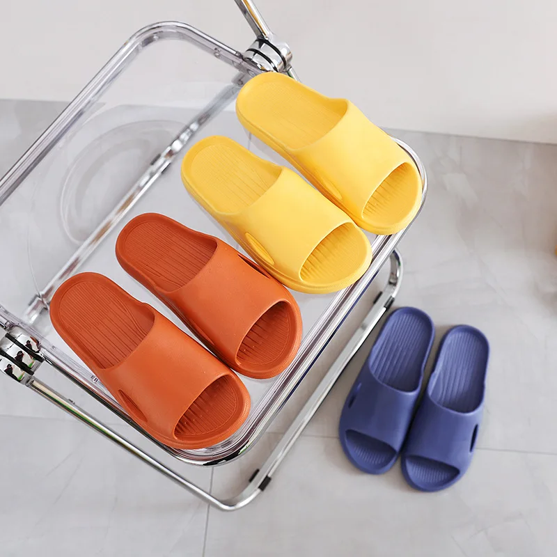 2023 New Summer Women's Solid Color Soft Sole Bathroom Slippers Indoor Non-Slip Home Shoes
