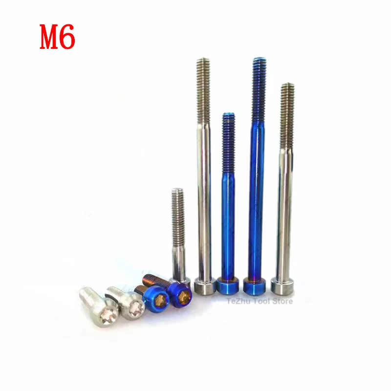 1 шт. титановый болт M6x10/15/20/25/30/35/40/50/60/70/80 мм