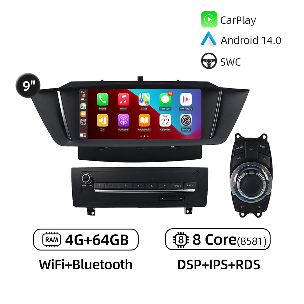 

Android 14.0 Автомобильный мультимедийный плеер CarPlay GPS-навигация 4G WiFi Bluetooth DSP RDS Стерео Автомобильное радио для BMW X1 E84 2009-2015