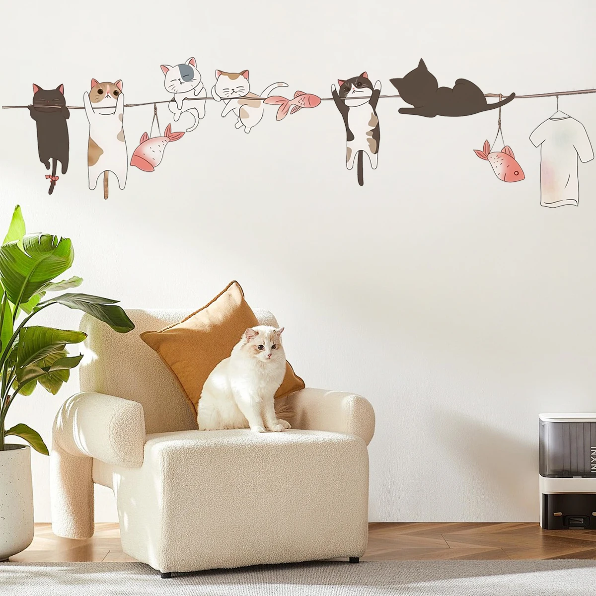 1 шт. декоративная водостойкая наклейка на веревку с изображением котят
