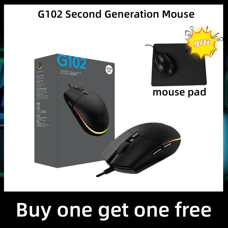 

Suitable For G102 Second Generation Mouse Internet Bar RGB Gaming Mouse Business Office Wired Mouse Computer Peripherals