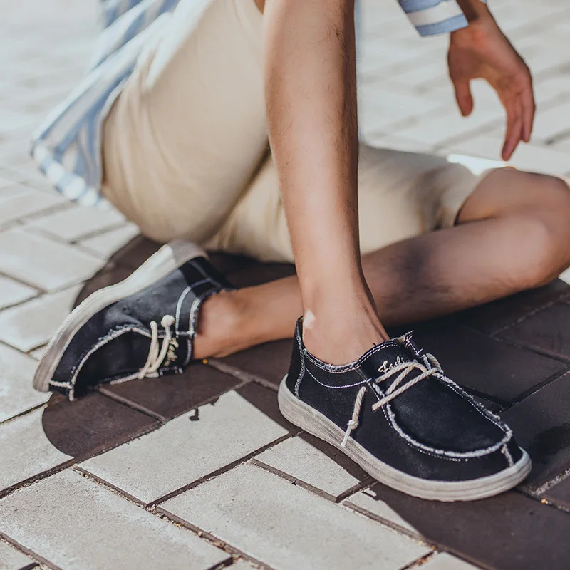 2022 г. Новые летние мужские парусиновые водонепроницаемые туфли легкие лоферы без