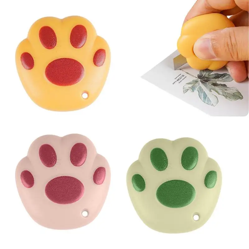 

Mini Box Cutter Cat Paw 3Pcs Retractable Envelope Openers With Keychain Hole Small Slides Open For Letter Small Box Opening