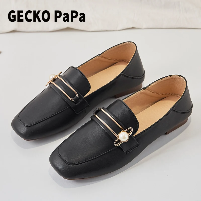 

Модные женские туфли на плоской подошве из мягкой искусственной кожи, дышащие удобные элегантные туфли без застежек с квадратным носком