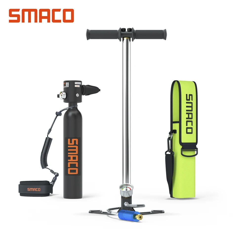 Smaco S300Plus Mini Scuba Tank Diving Equipment Snorkeling Dive Bottle Oxygen Cylinder Scuba Diving Air Tank Set With Hand Pump