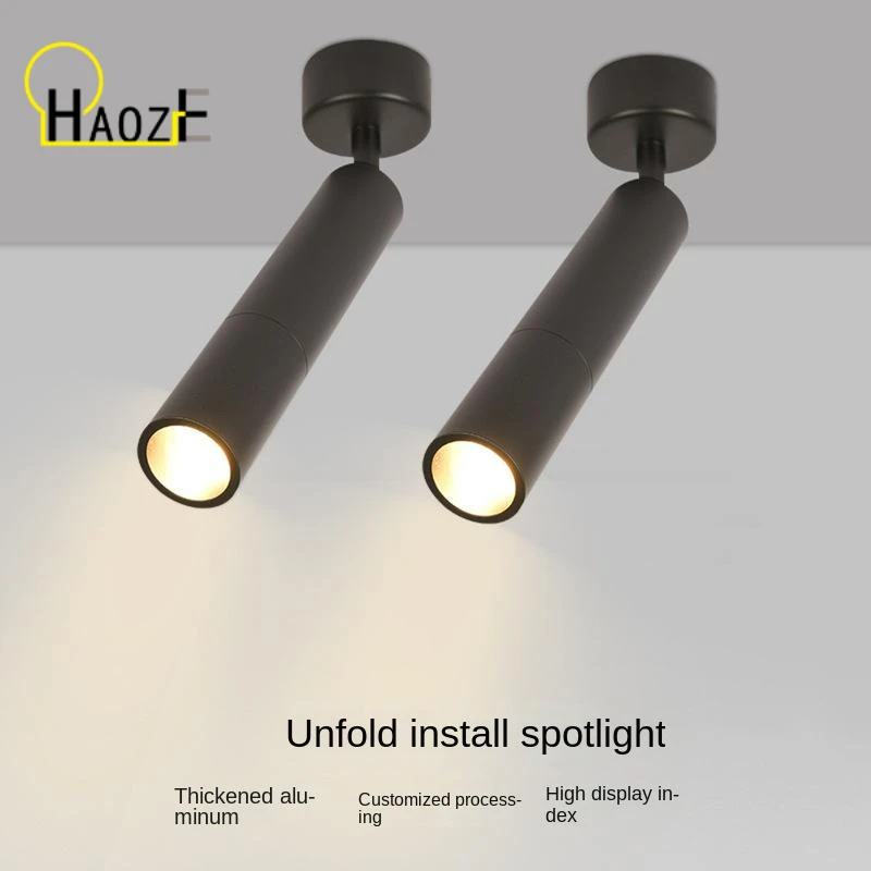 

Haoze Long spotlight led light downlight cylindrical cob simple creative Nordic living room porch clothing store ceiling type