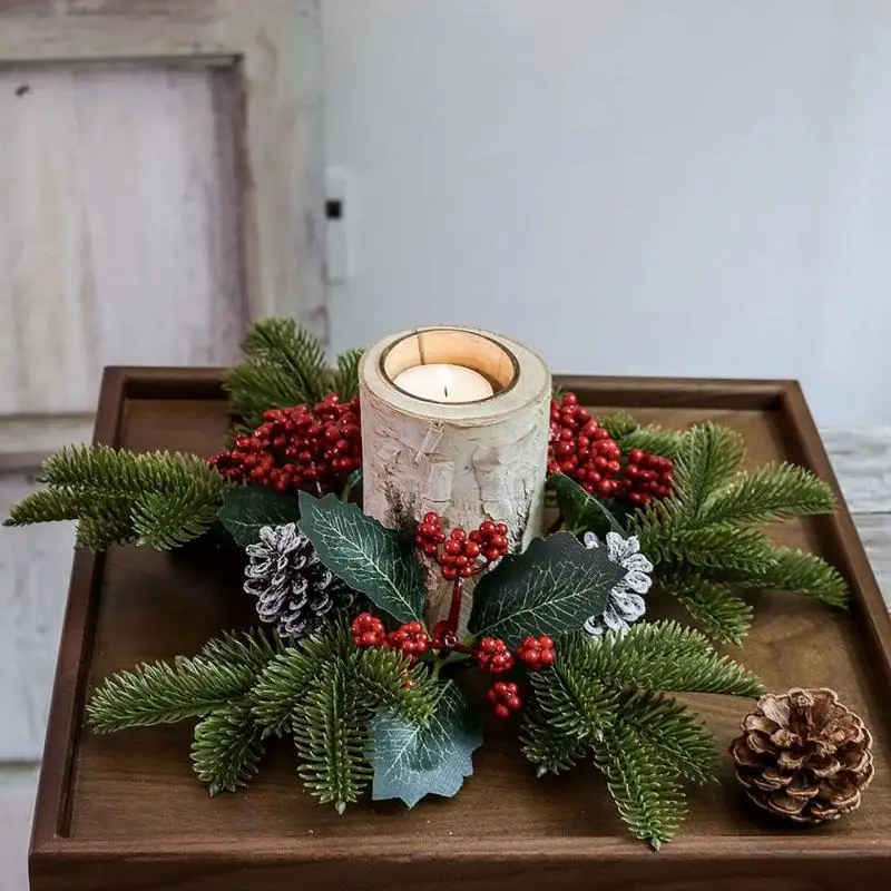 Рождественский подсвечник сосновой шишкой венок 2021 кавайный новый мультфильм