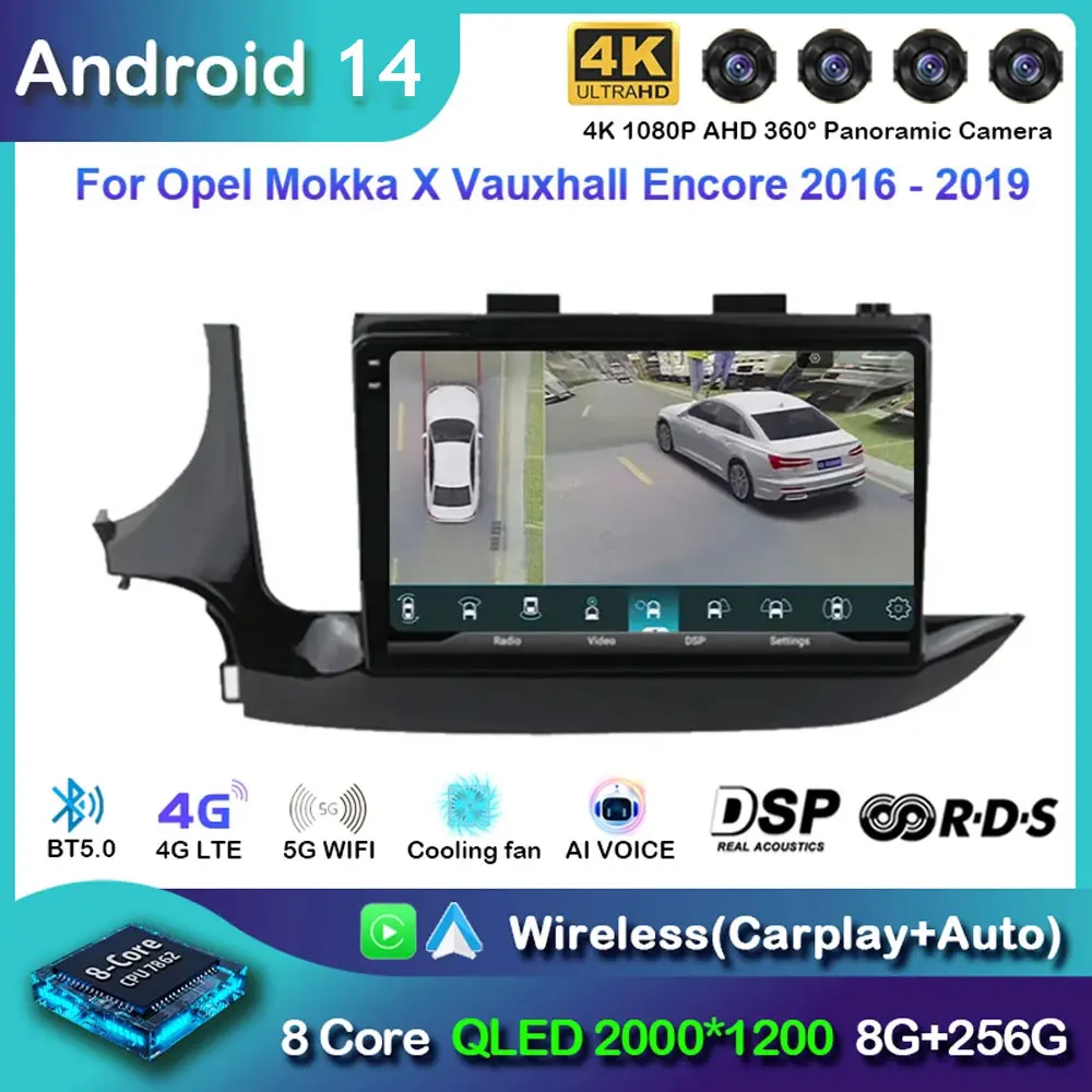 Автомобильный радиоприемник Android 14 мультимедийный плеер для Opel Mokka X Vauxhall Encore