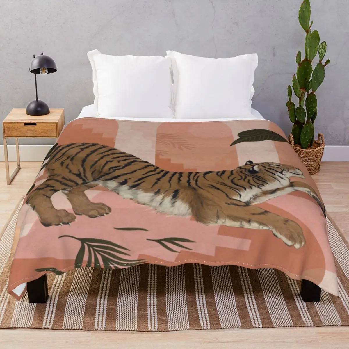 Easy Tiger Blanket Fleece Printed Multifunction Throw Blankets for Bedding Sofa Camp Office