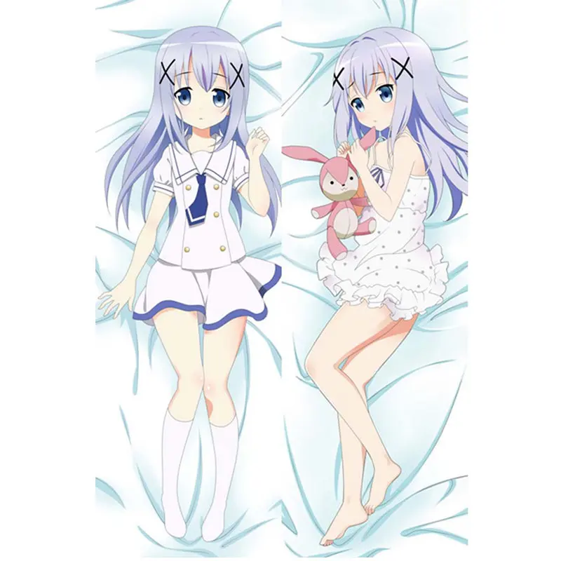

2WAY/WT Hot Anime Go Chuumon Wa Usagi Desuka？Wonderful Party Pillow Covers Case 3D Double-sided Bed Hugging Body Pillowcase