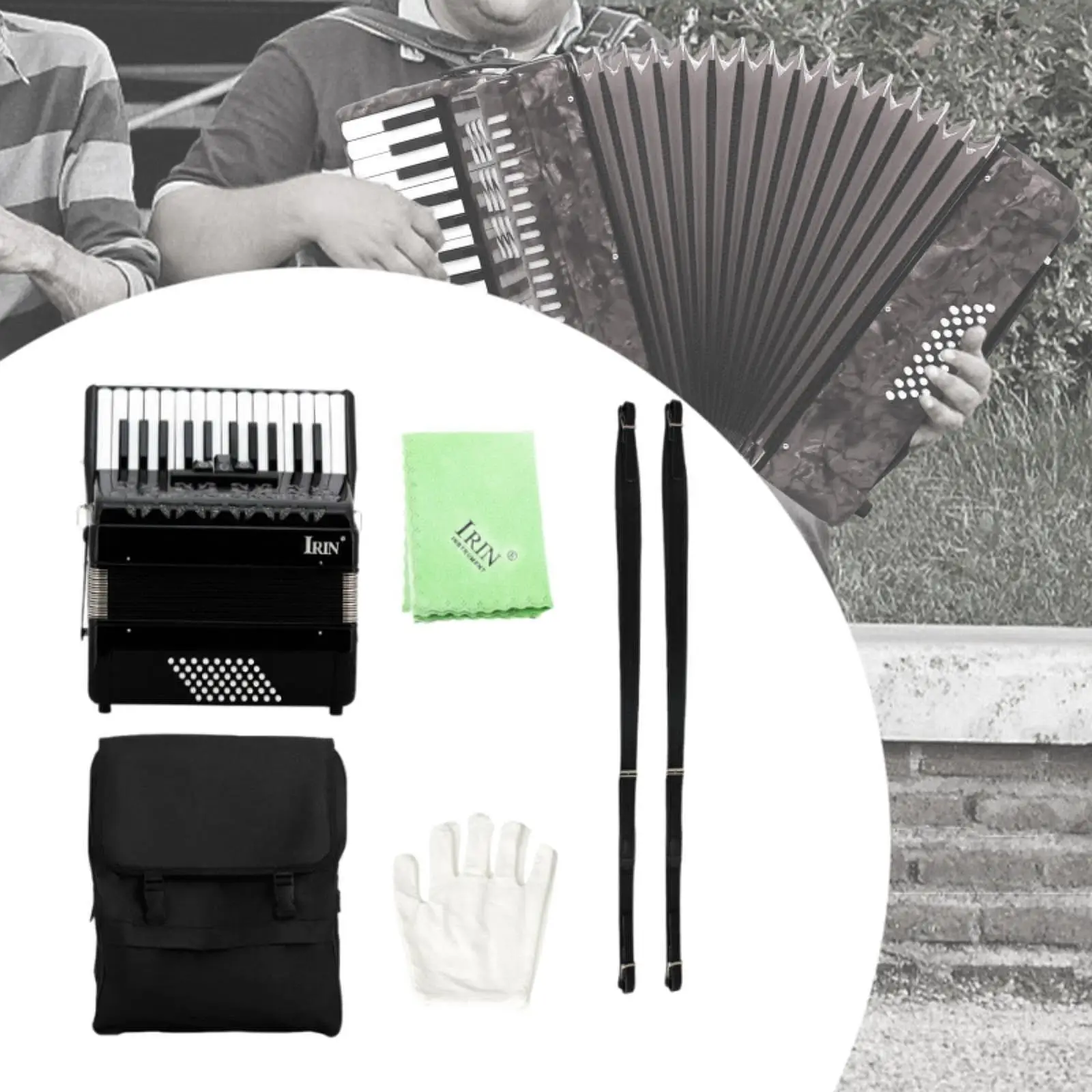 Акордеон 26 клавиш 48 басовых фортепиано музыкальный инструмент образовательный с