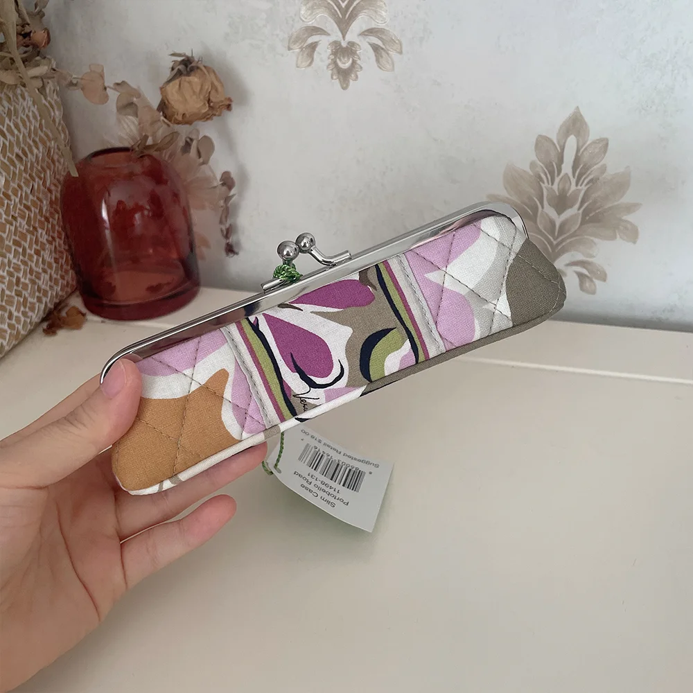 

VB pure cotton eco-friendly printing elegant mouth red bag travel makeup bag jewelry storage bag