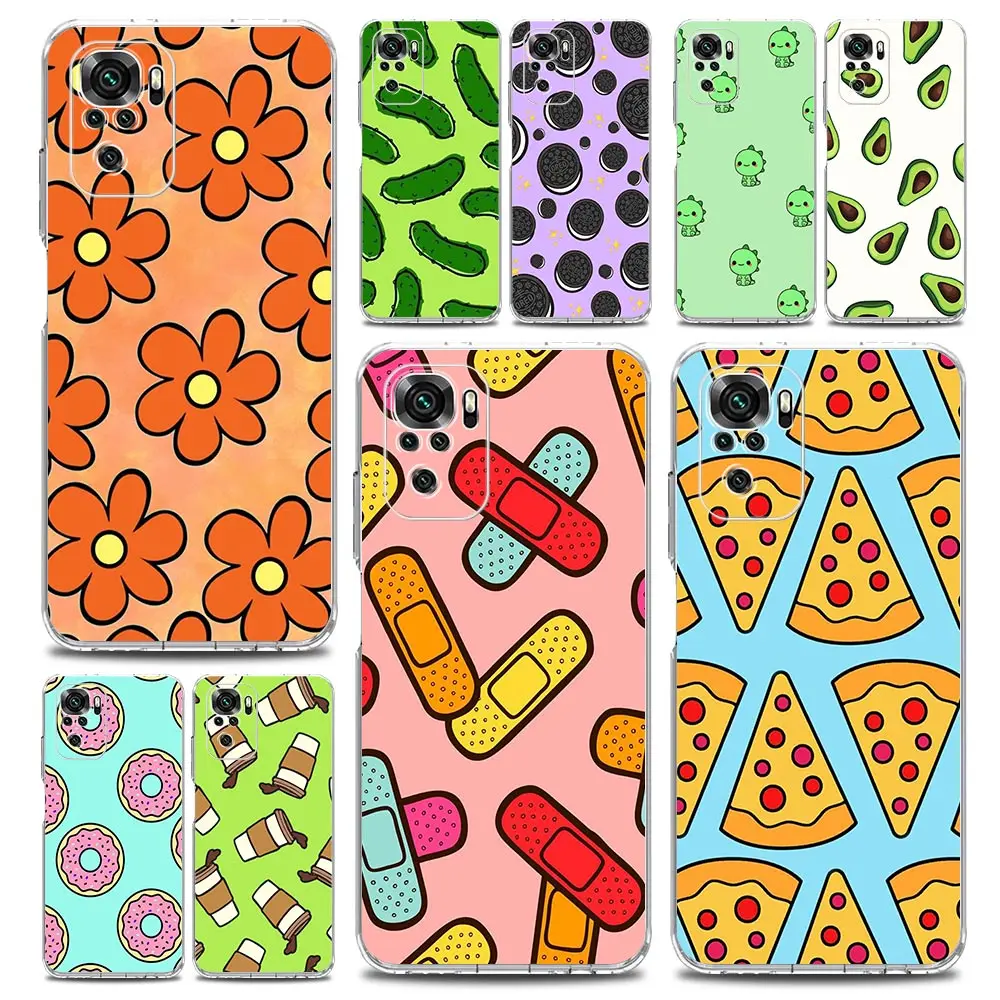 

Fashion Cute Egg Art Avocado Phone Case For Xiaomi Redmi Note 11 9S 9 8 10 Pro 7 8T 9C 9A 8A K40 Pro 11T 5G Silicone Clear Cover