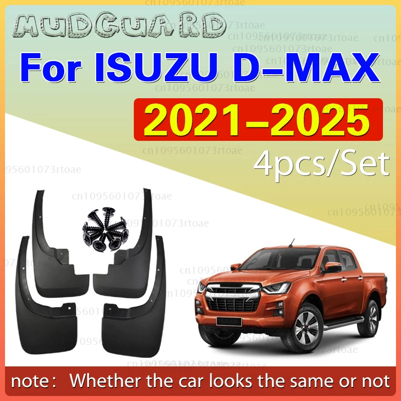 

2021 2022 2023 2024 2025 ДЛЯ Isuzu D-max 4-дверные брызговики, брызговики, брызговики, автомобильные аксессуары, передние и задние, 4 шт.