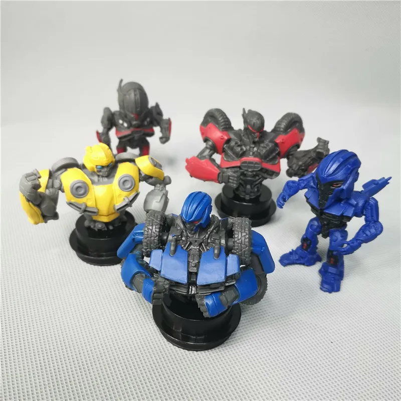Robots Action Figure Bumblebee Optimus Prime Bust Model Tabletop Ornament Toys Children Gifts