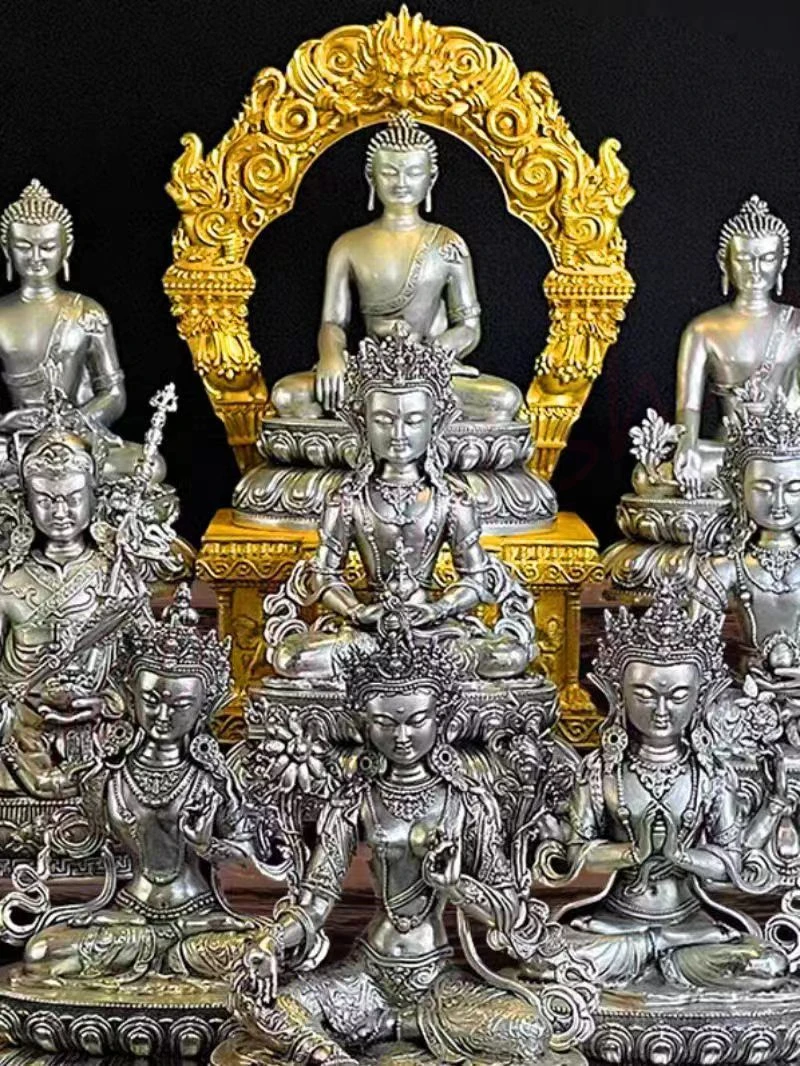 Статуи Будды из чистой меди позолоченные серебряные статуи подвески статуя