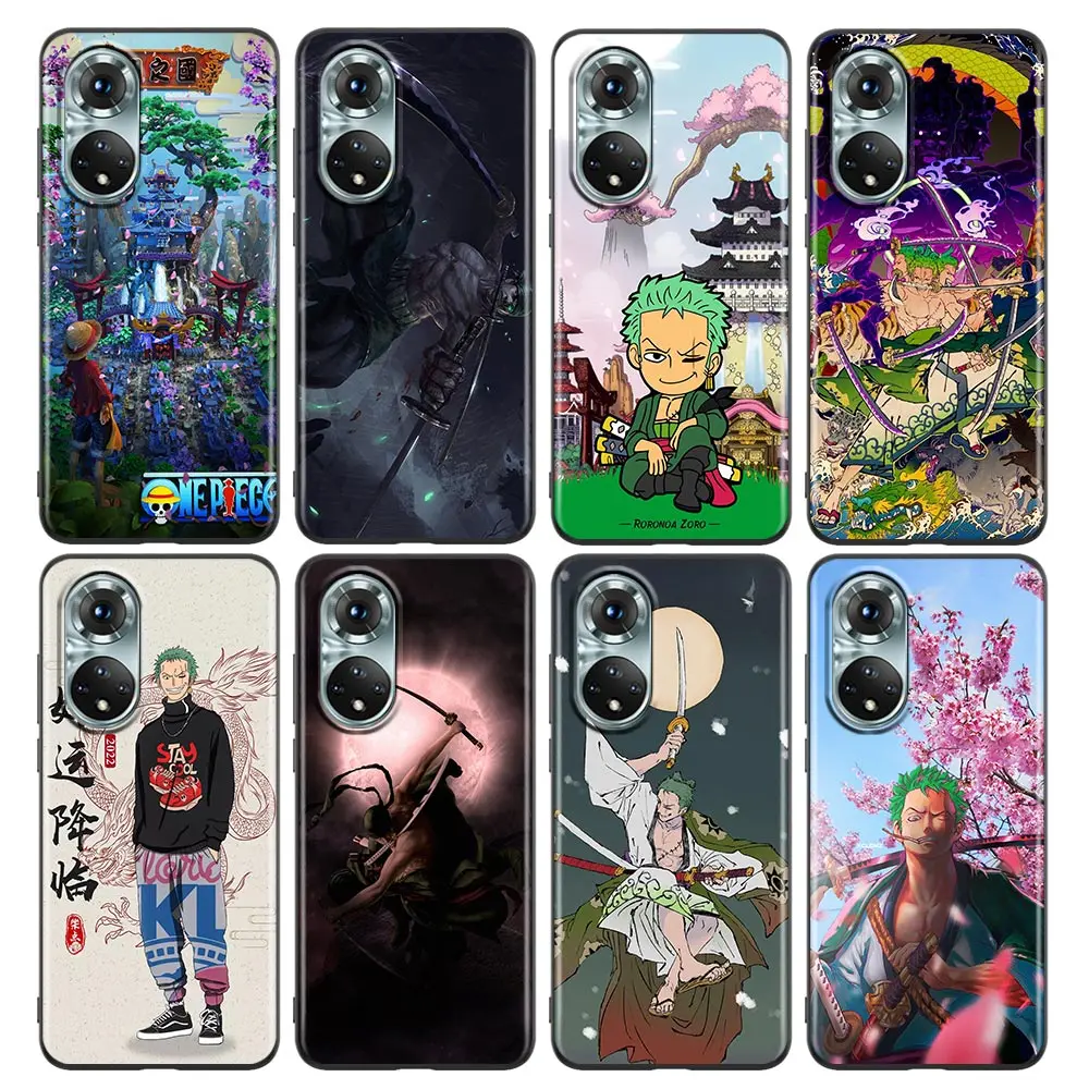 

One Piece Zoro Anime Cool Retro Style For Honor 50 Case Huawei Honor 50 60 30i 20 20i 10 9c 8X Pro Lite Nova 8i 9 Y60 Soft Cover