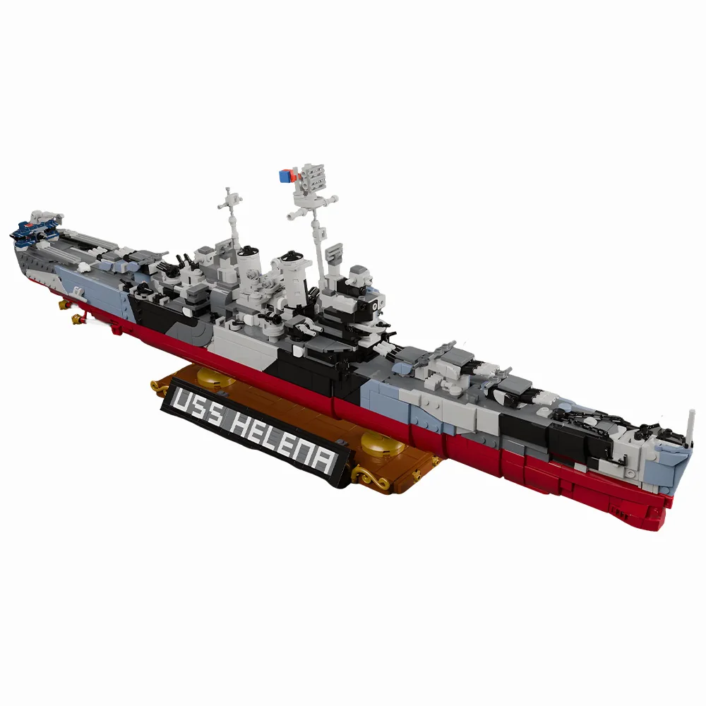 Фото Конструктор MOC USS Helena CL-50: Модель военного корабля класса Бруклин, легкий крейсер, масштаб 1:31, камуфляж, подарок для взрослых №2