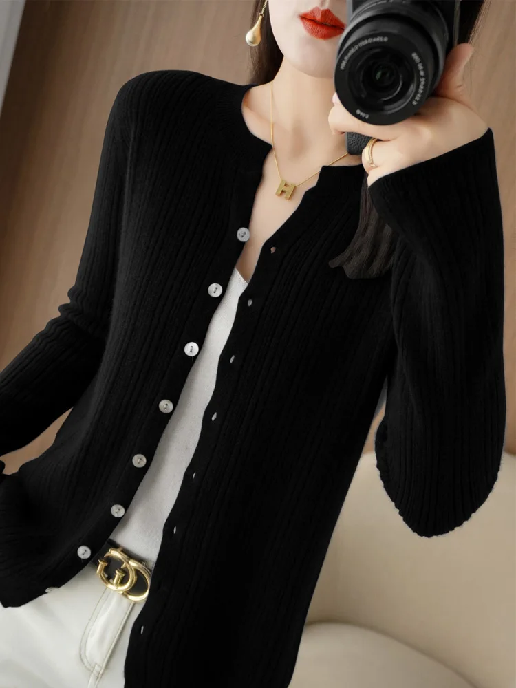 

Cardigan For Girls Korean Style O-neck Pullover Female Sweater LongSleeve Top Aesthetic Clothing New In Knitwears Fashion Trends