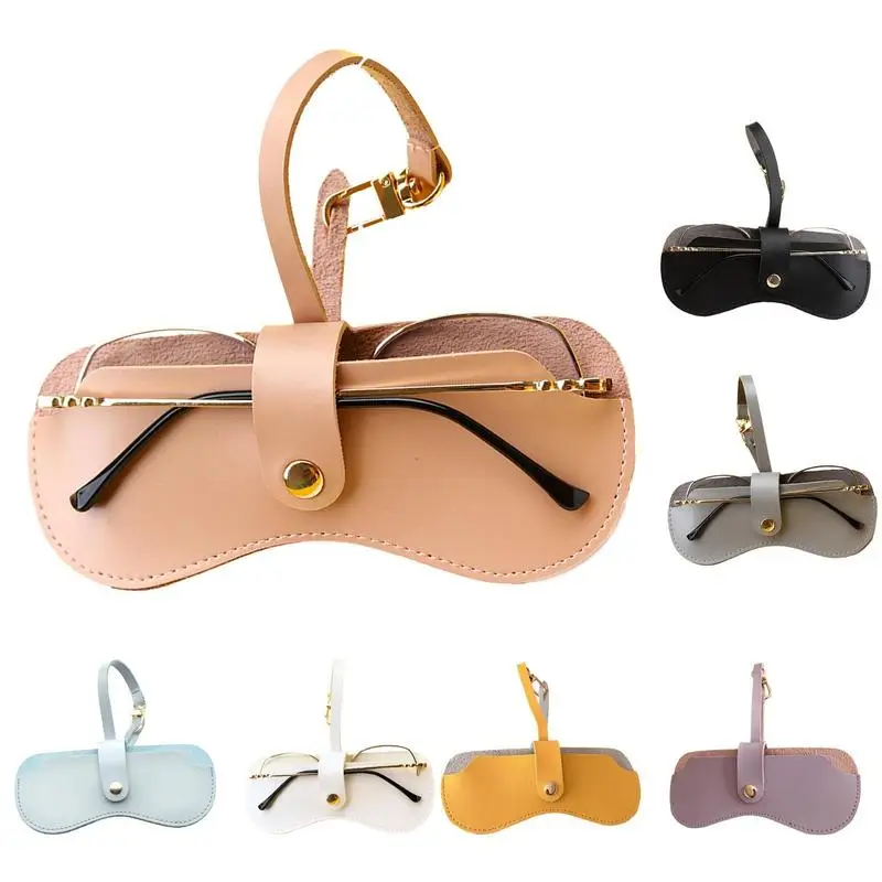 

Slim Eyeglass Case Eyewear Sleeve Portable Sunglasses Pouch PU Leather Glasses Holder Soft Fashion Eyeglasses Bag With Wristband