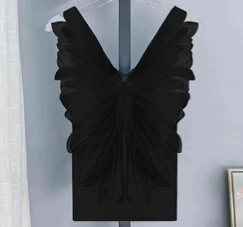 Модная вышитая органза Крыло ангела одежда воротник платье аксессуары сделай